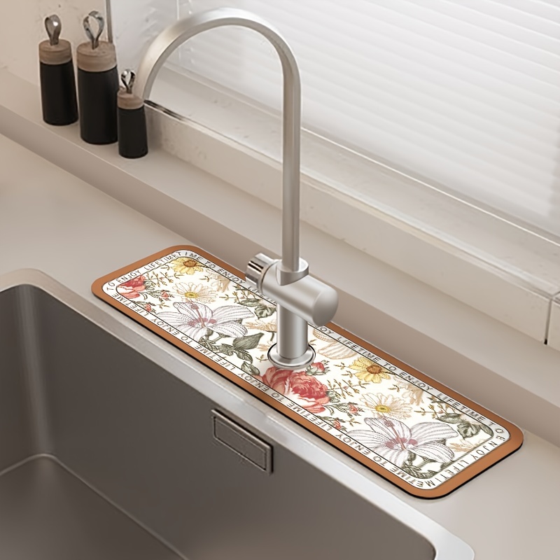 Faucet Draining Mat Faucet Non slip Drain Pad Sink Mat Sink - Temu