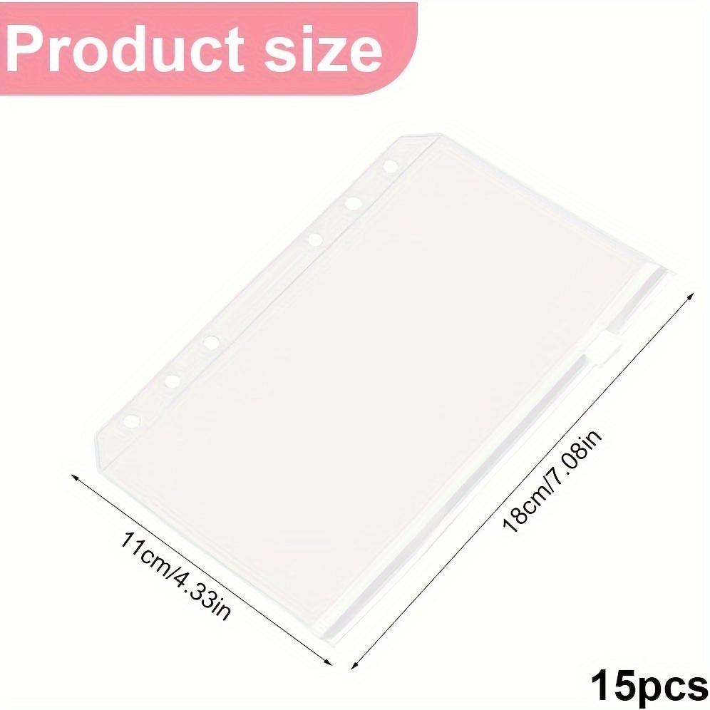 A5/a6/a7 Binder Pockets Transparent Pvc 6 hole Binder - Temu