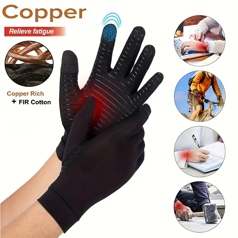 Touchscreen Copper Fiber Compression Women Men Non slip Full - Temu