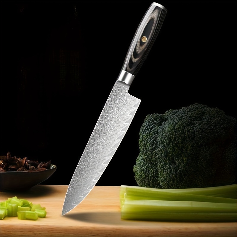 Professional Damascus Steel Chef Knife - High-quality Kitchen Knives For  Effortless Cutting And Slicing - Temu