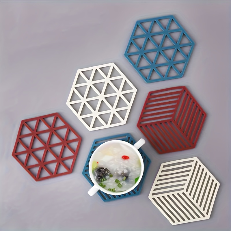 Silicone Placemat Hexagonal Heat Insulation Mat Household - Temu