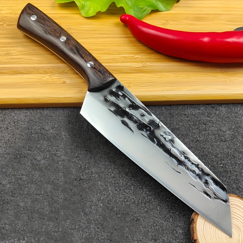 Cuchillos japoneses, cuchillo de chef y cuchillo de carnicero, cuchillo  profesional de cocina afilado de acero de alto carbono forjado a mano,  mango