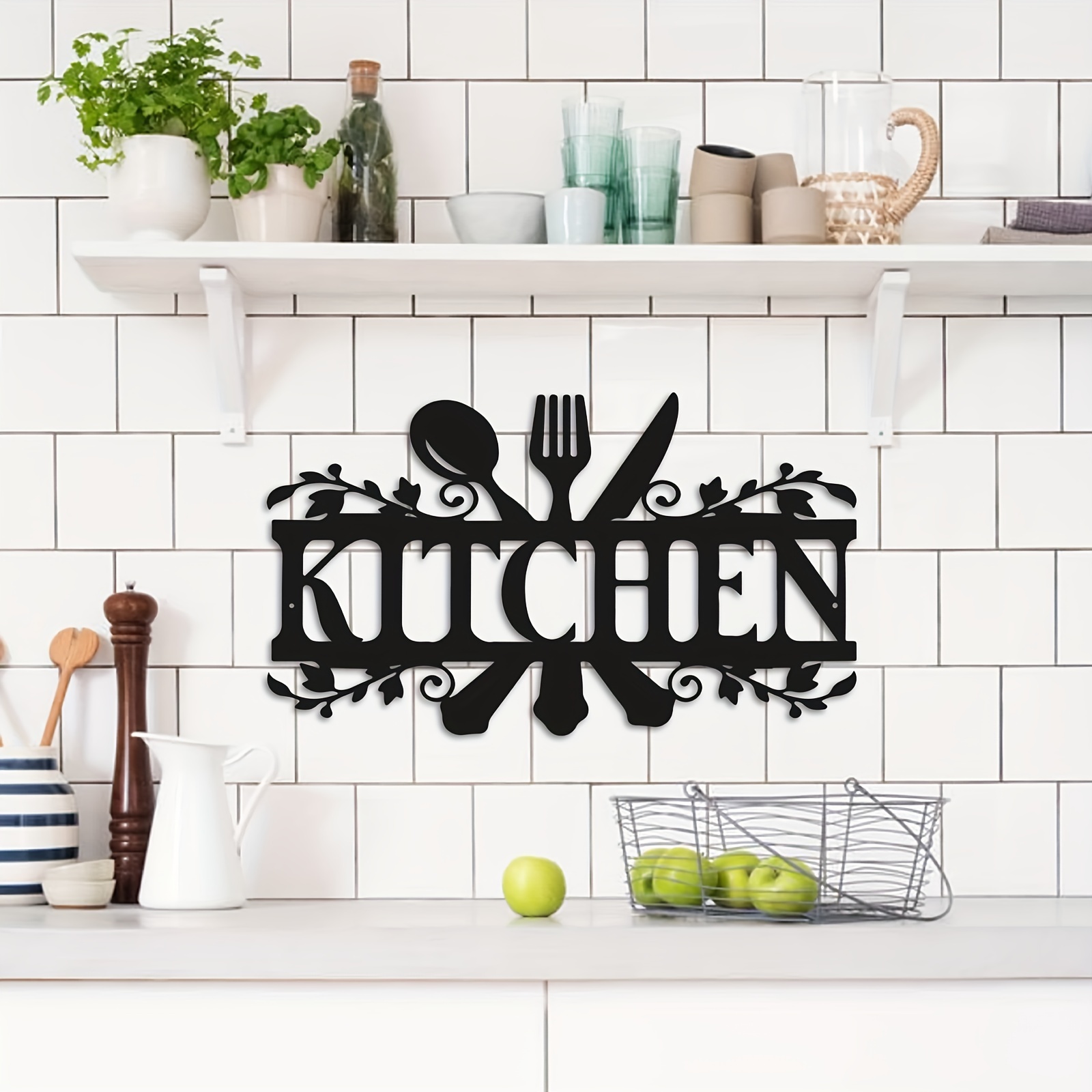 1pc Pegatina De Pared Creativa Patrón Me Gusta Mi Cocina - Temu