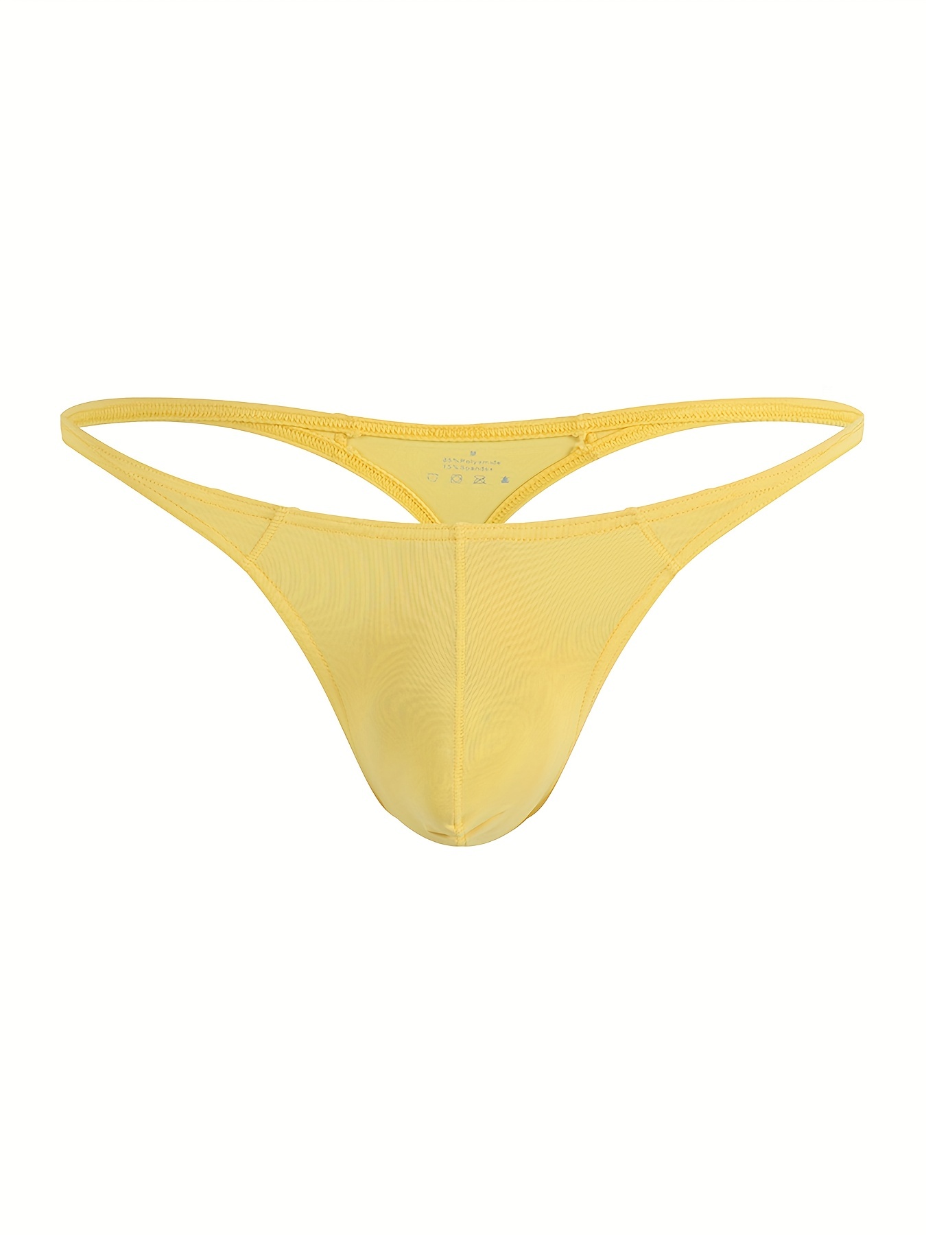 Men's Solid Color Ice Silk Bikini Thong High Stretch Summer - Temu Canada