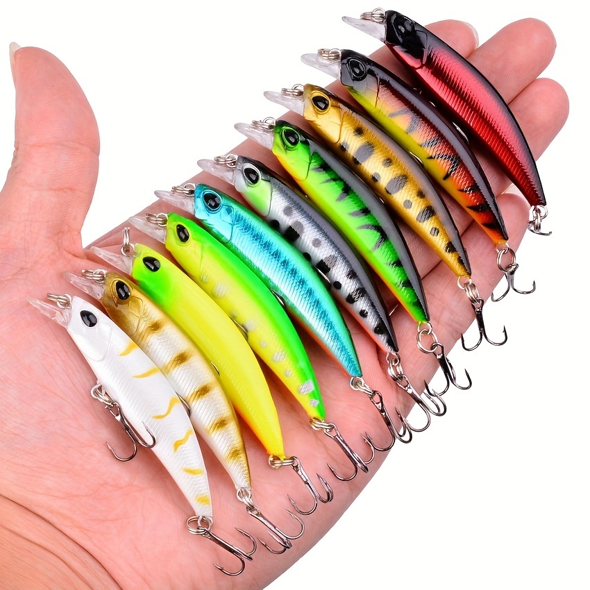 10Pcs Laser Minnow Fishing Lures: Catch More Fish with Artificial Hard  Wobbler Bait!