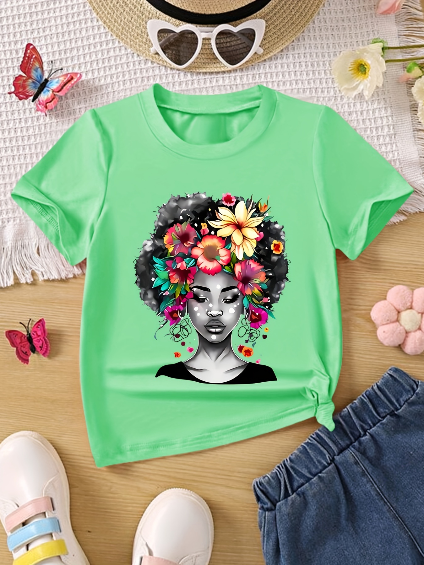 Girls Short Sleeve Girl Graphic Tee