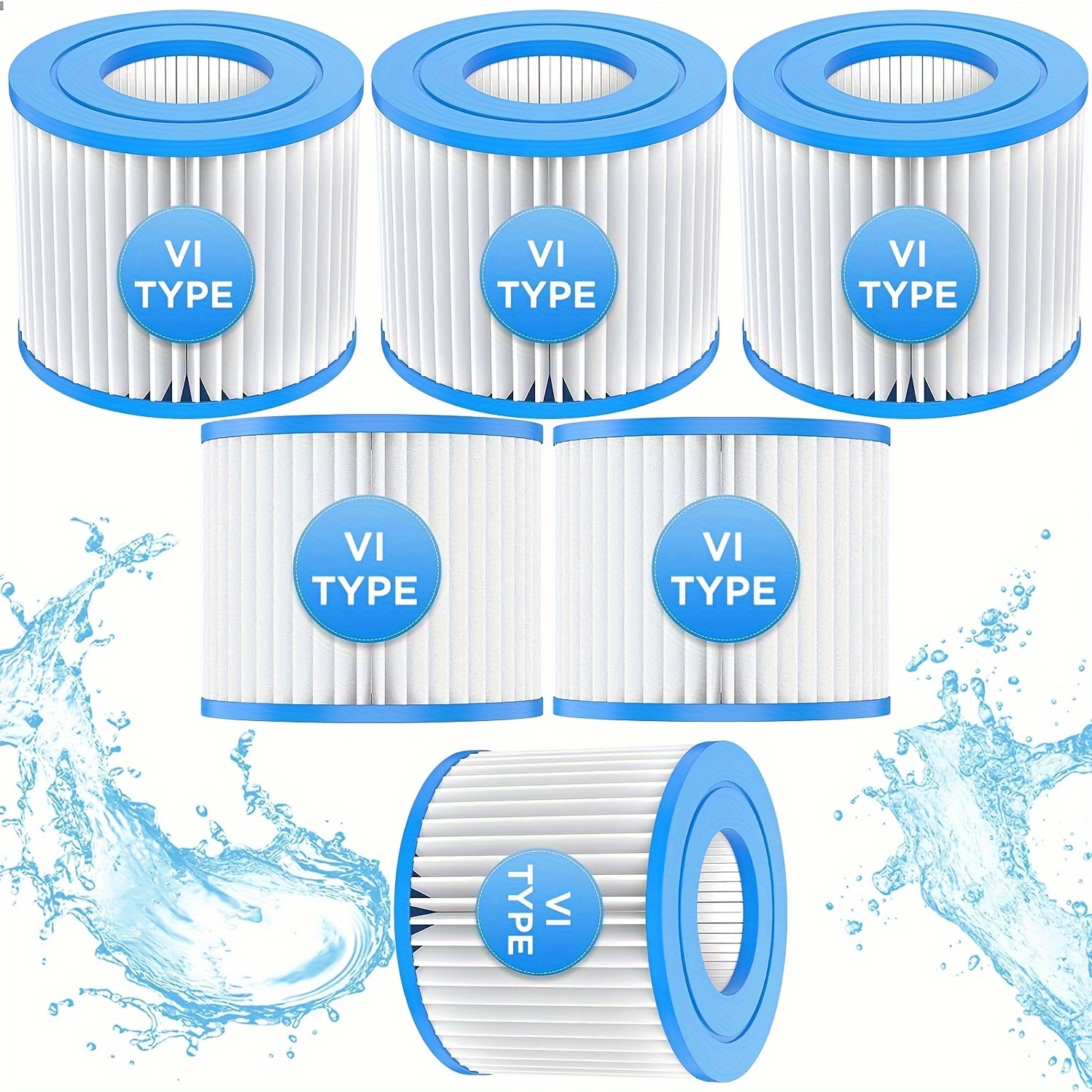 

6pcs, Hot Tub Filter 6 Pieces Of Spa Filter Vi Type Filter Element For Kohlerman Saluspa Hot Tub Filter Replacement Parts 90352e 58323e Suitable For Lay-z-spa, Spa Filter , Pool Filter Pump