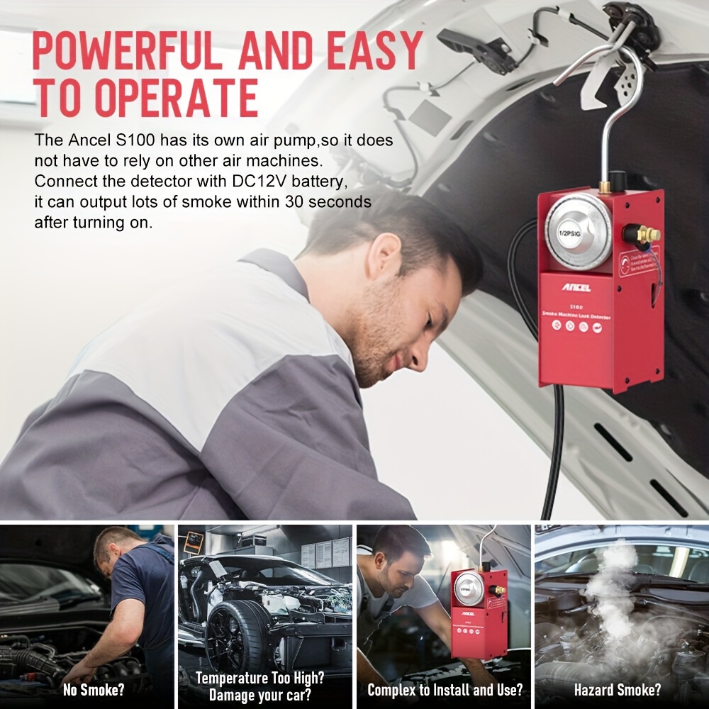 S1000 Automotive Evap Smoke Machine, Leak Detector with Air and Smoke –  AutoMaximizer