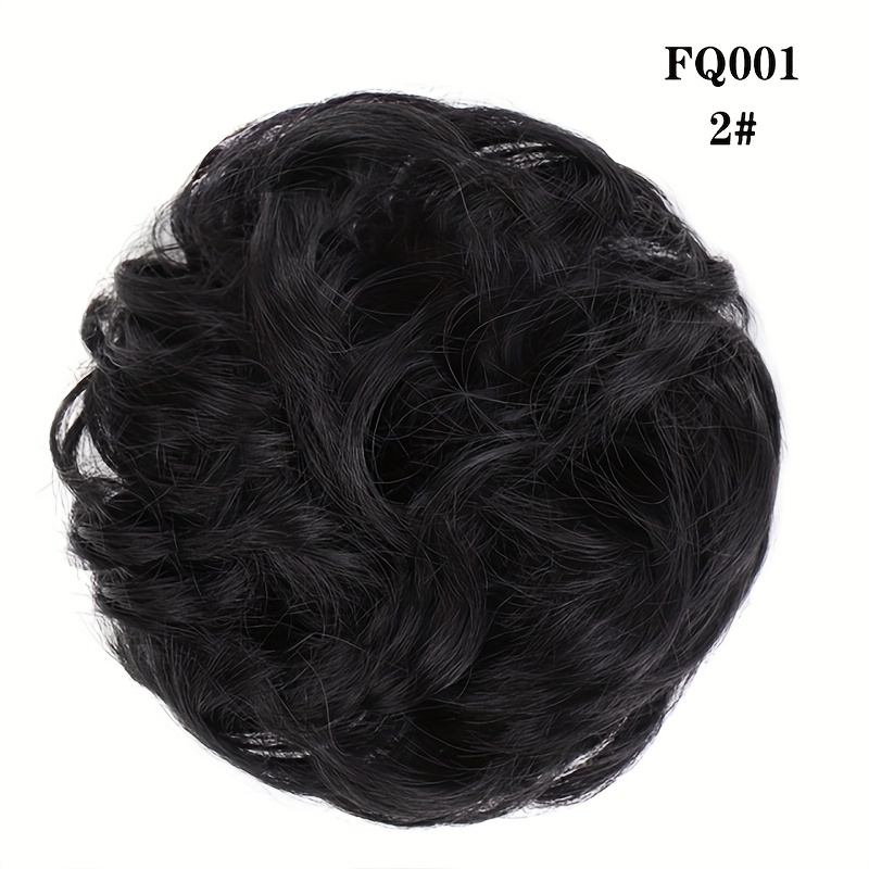 Curly Synthetic Messy Chignon Brown Hair Bun