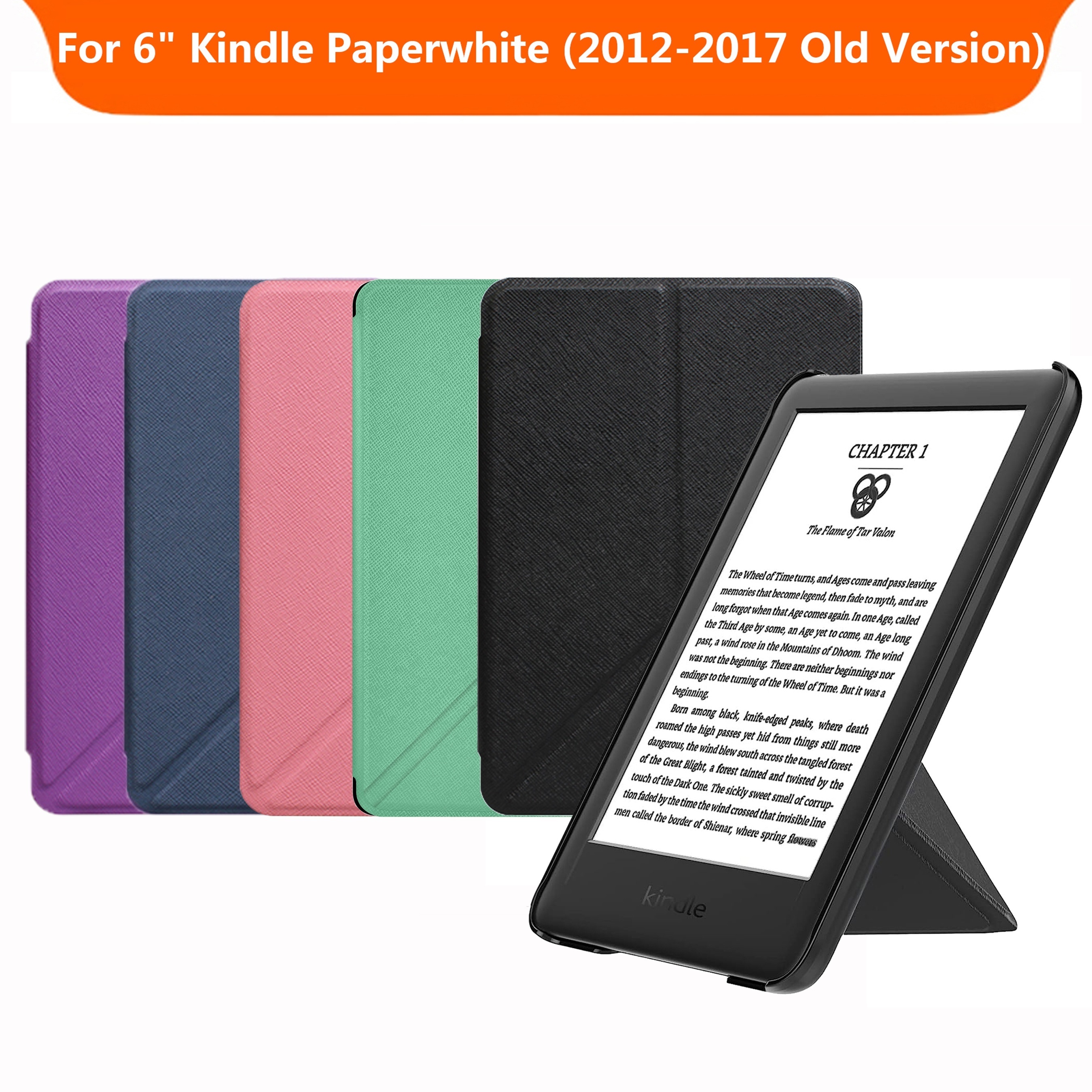 WALNEW Case for 6” Kindle Paperwhite 2012-2017(Model No.EY21 or DP75SDI) -  PU Leather Case Smart Protective Cover Only Fits Old Generation Kindle