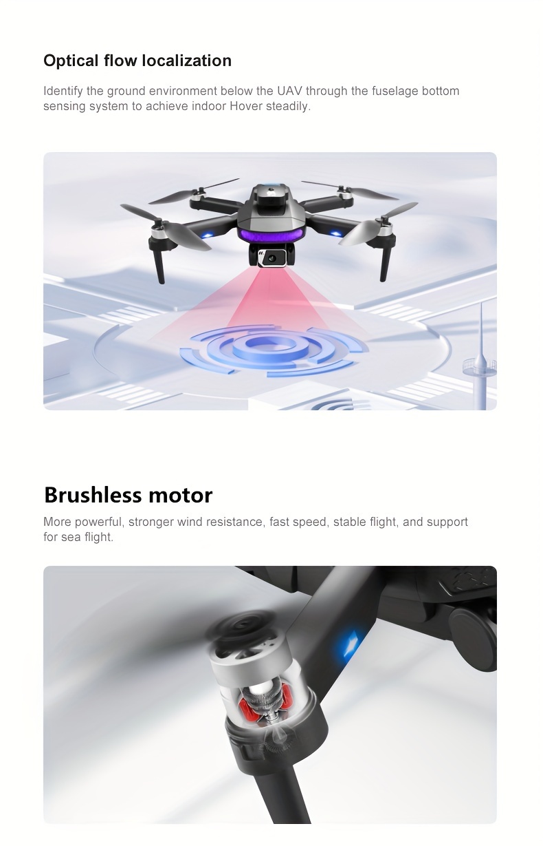 esc hd dual camera, d8 pro aerial photography drone with esc hd dual camera gps automatic return to home brushless motor optical flow positioning 360 intelligent obstacle avoidance christmas gift details 11