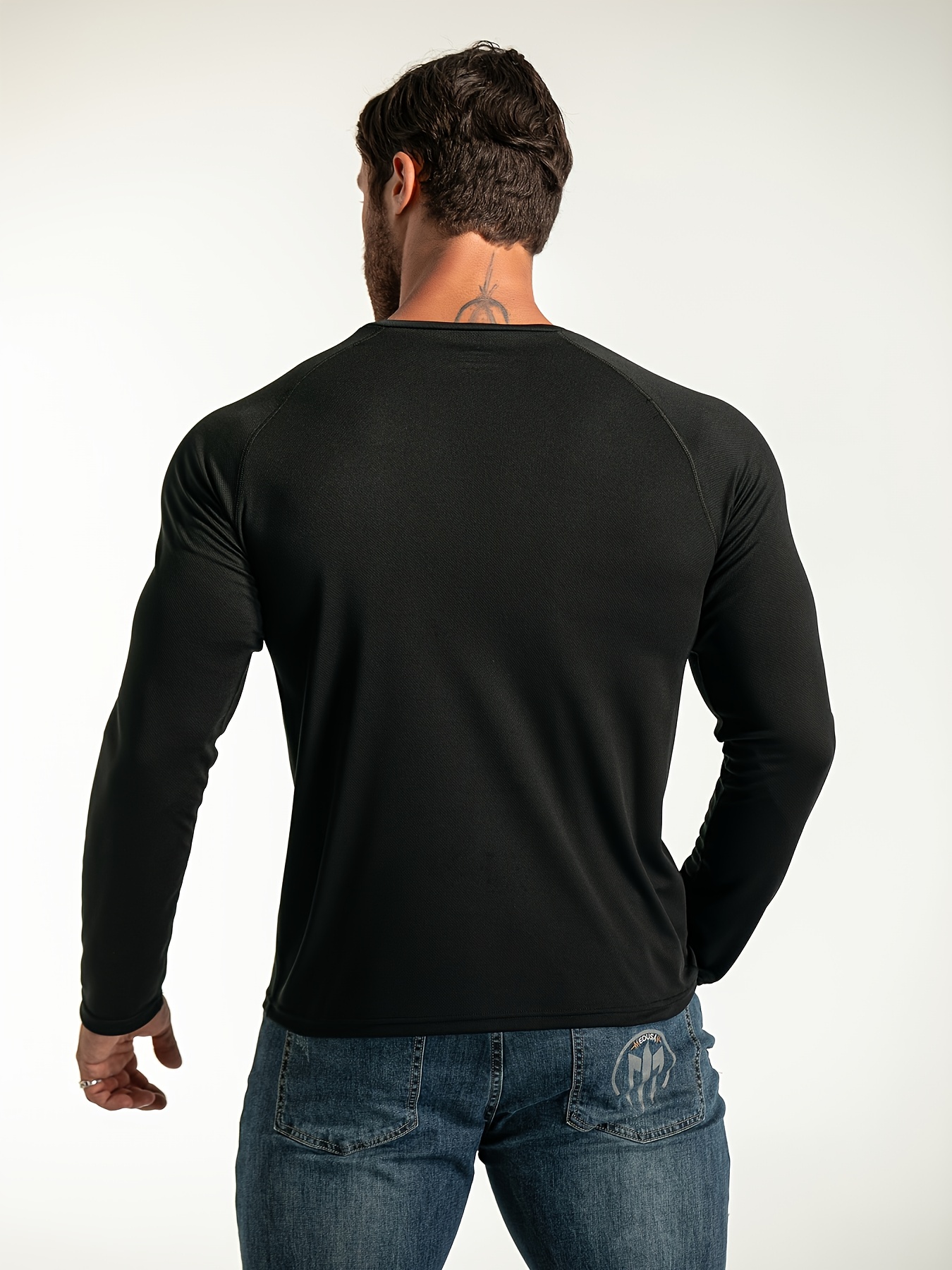Men's Solid Color Long Sleeve Compression Shirts Breathable - Temu