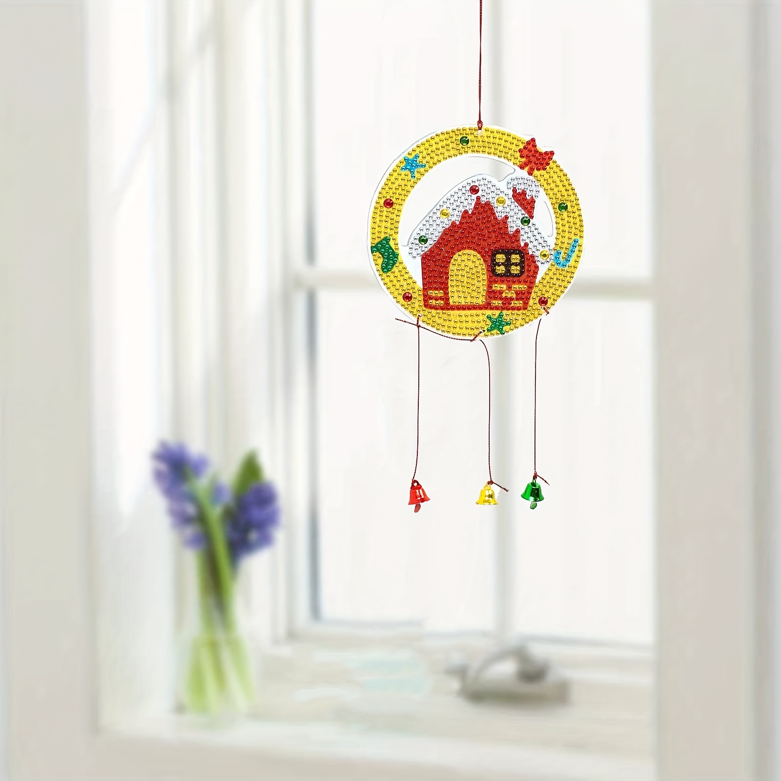 Diy Wind Chime Diamond Art Christmas Pendant Size - Temu