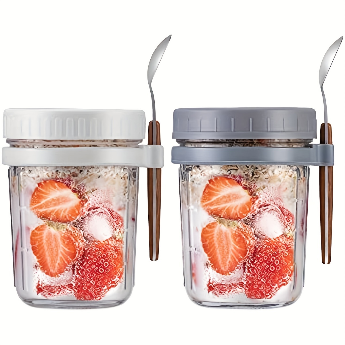 Overnight Oats Containers With Lid And Spoon Overnight Oats - Temu
