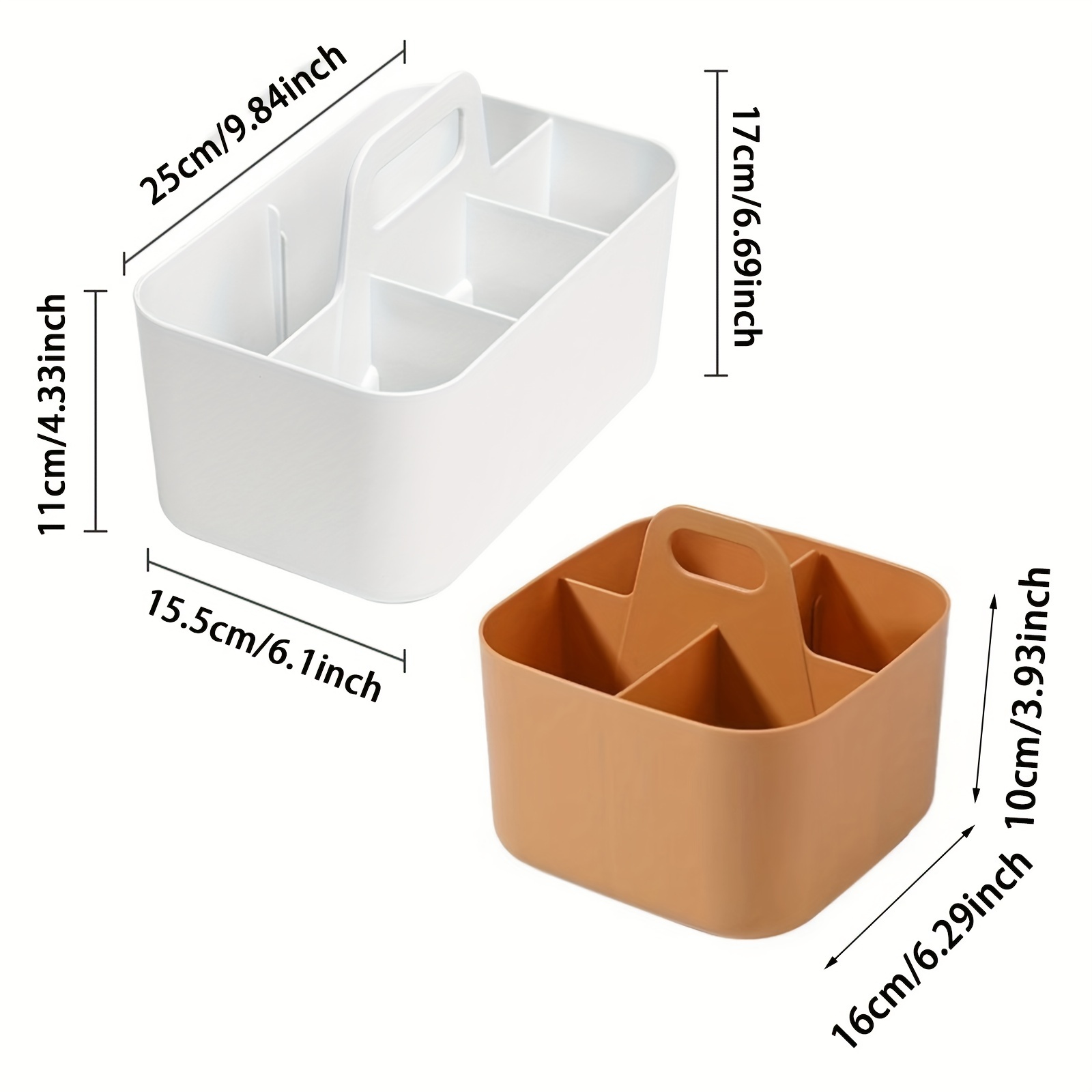 Caddy Organizer Stackable Plastic Storage Box With Handle - Temu