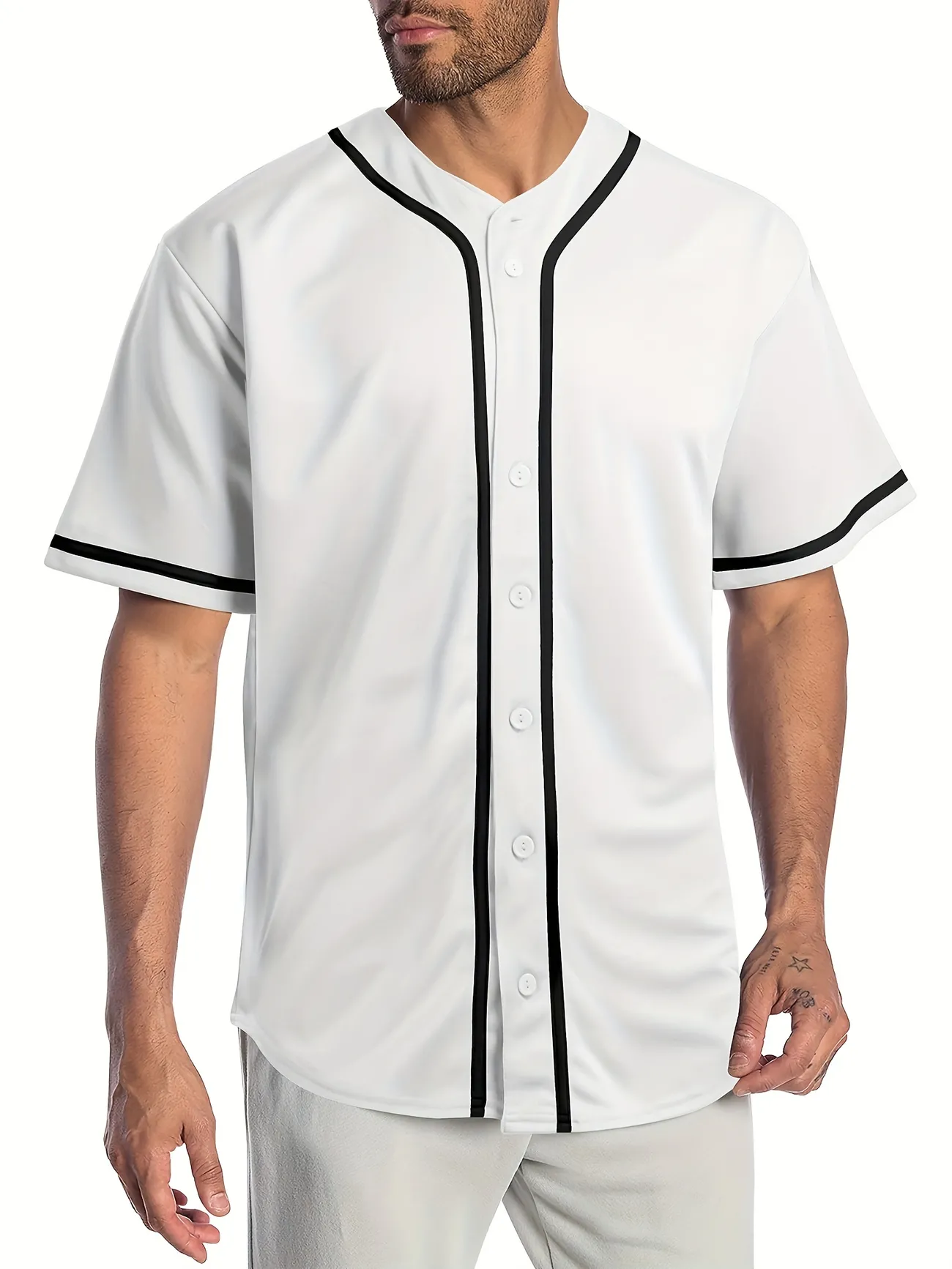 Men's #8 24 Legend Baseball Jersey, Classic Design Button Up Short Sleeve Baseball Shirt for Training Competition,Temu