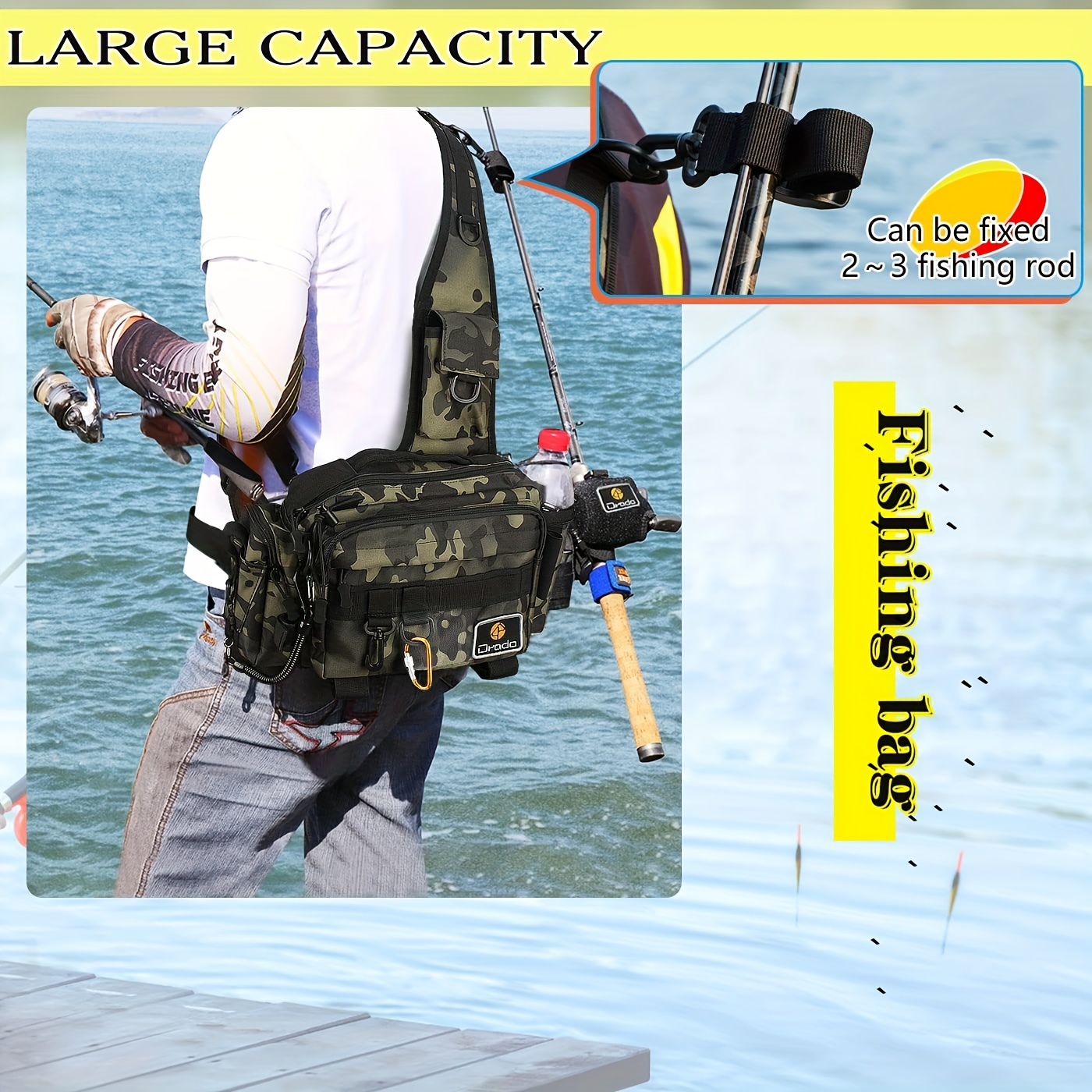Fishing Bag Sling Fishing Bag Waterproof Wear - Temu