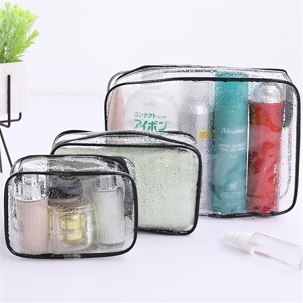Clear Toiletry Bag Quart Size Bag Travel Makeup Cosmetic Bag Pvc Toiletries Cosmetic  Pouch For Men - Temu