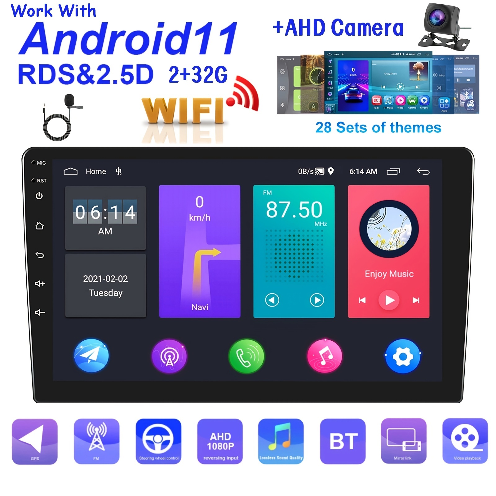 2 + 32g Double 2 Din 8 Android 10.0 Autoradio Stéréo Fm Wifi - Temu France