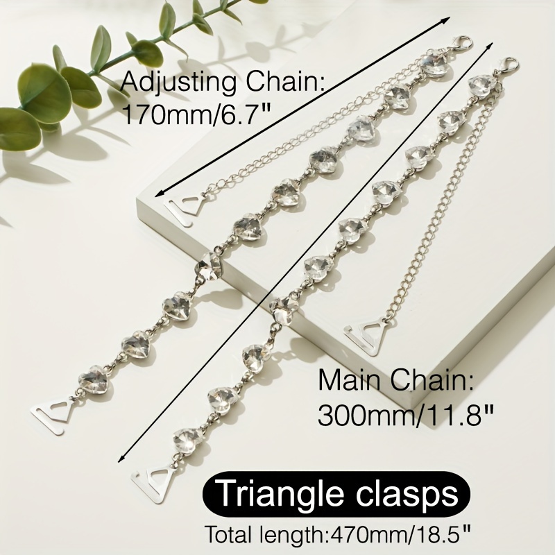 1pair Fancy Heart Shape Chakra Crystal Bra Straps Detchable Decorative  Straps, Sparkly Adjustable Straps For Bra Tops Wedding Dress, Women's  Lingerie