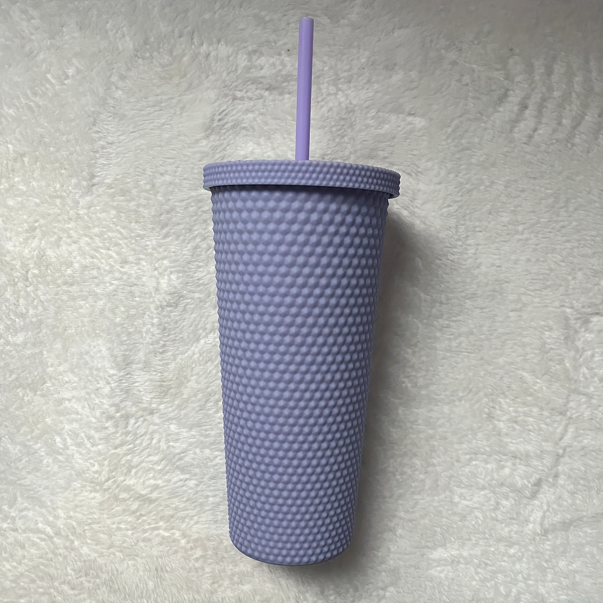 ASTOR | Matte Studded Cup | Studded Tumbler with Lid and Straw | Venti 24  oz Cold Cups (Lilac)