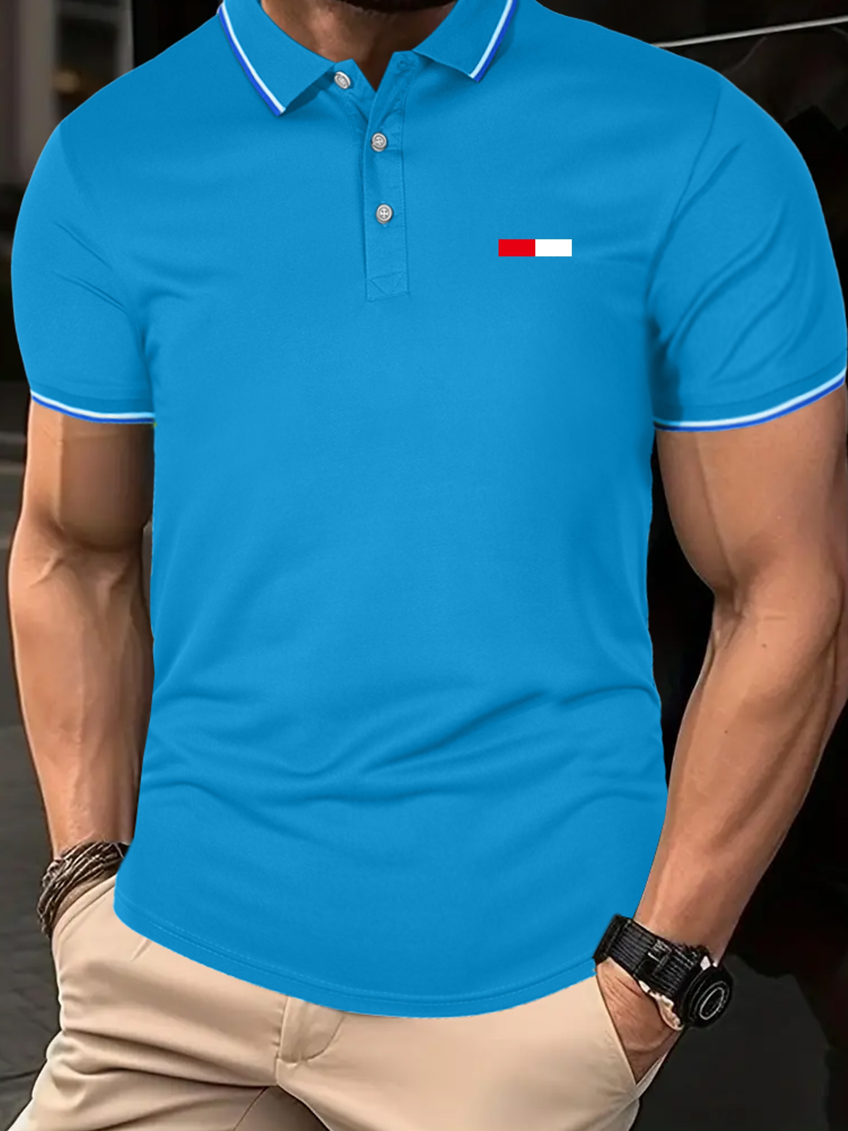 Remera con botones discount hombre