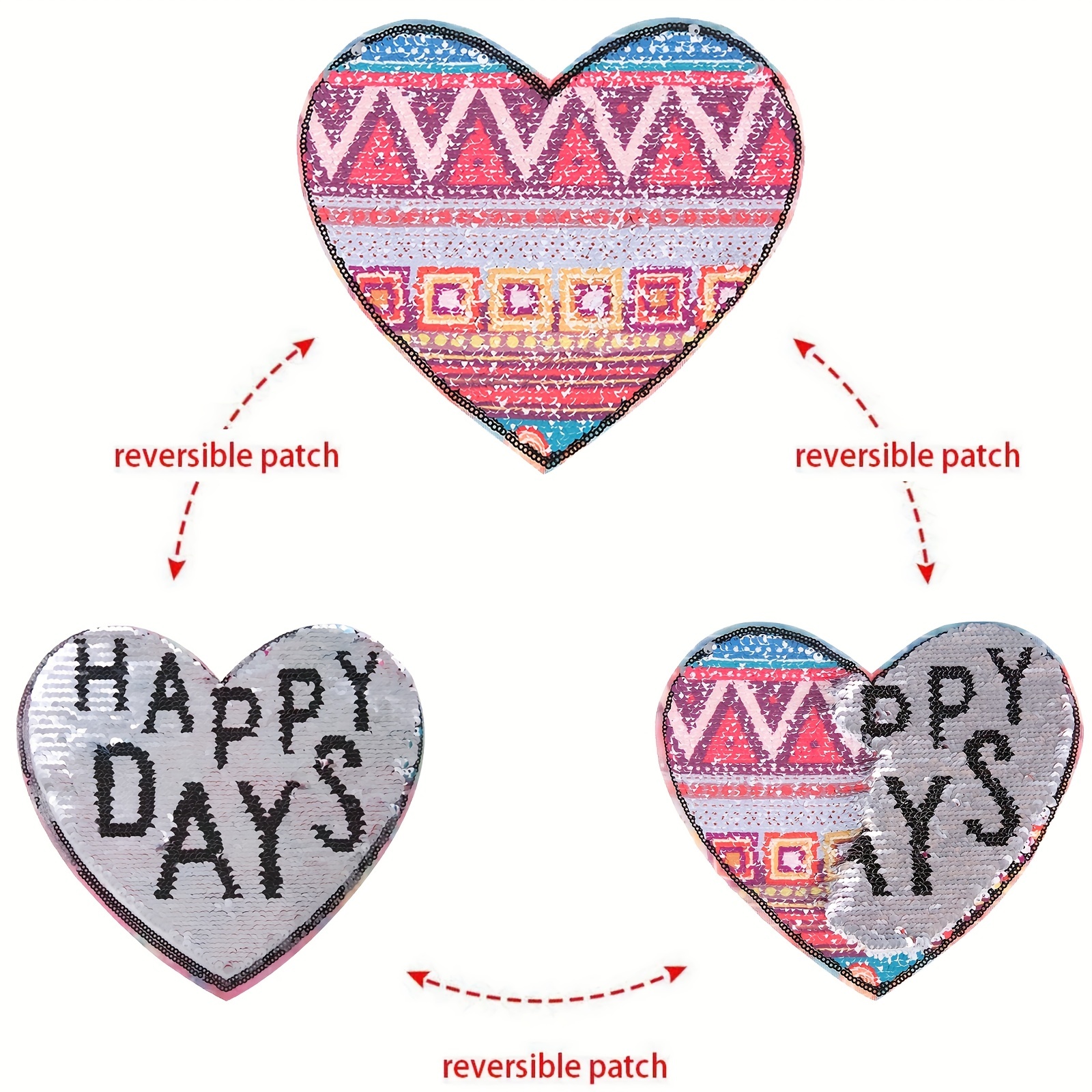 Embroidery Reversible Sequin Badges - Embroidery flip sequin
