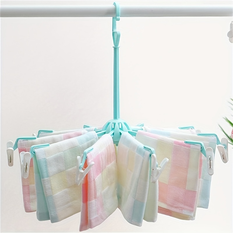 Windproof Clothes Drying Rack With Multi Clips Space Saving - Temu