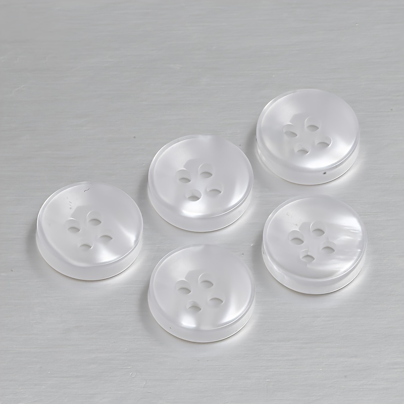 50pcs/pack White Color 4 Holes Buttons Shirt Buttons For Men Apparel  Supplies Sewing Accessories Size 0.43inch