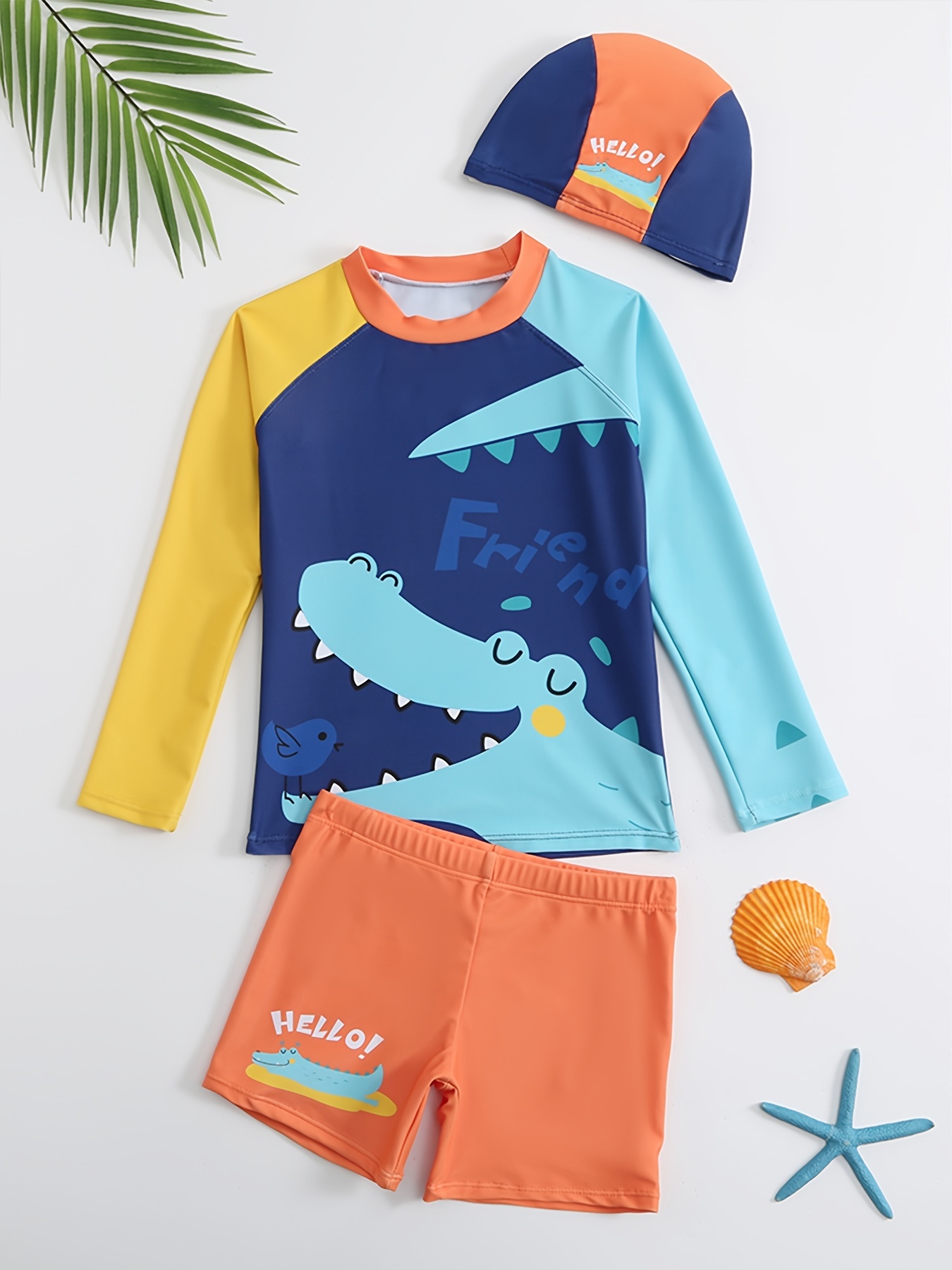 Boys Casual Tops Long Sleeves Swimming Suit - Temu