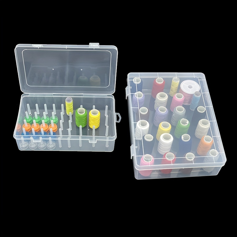 Sewing Thread Storage Box 42 Pieces Spools Bobbin Carrying Case Holder CY^y^