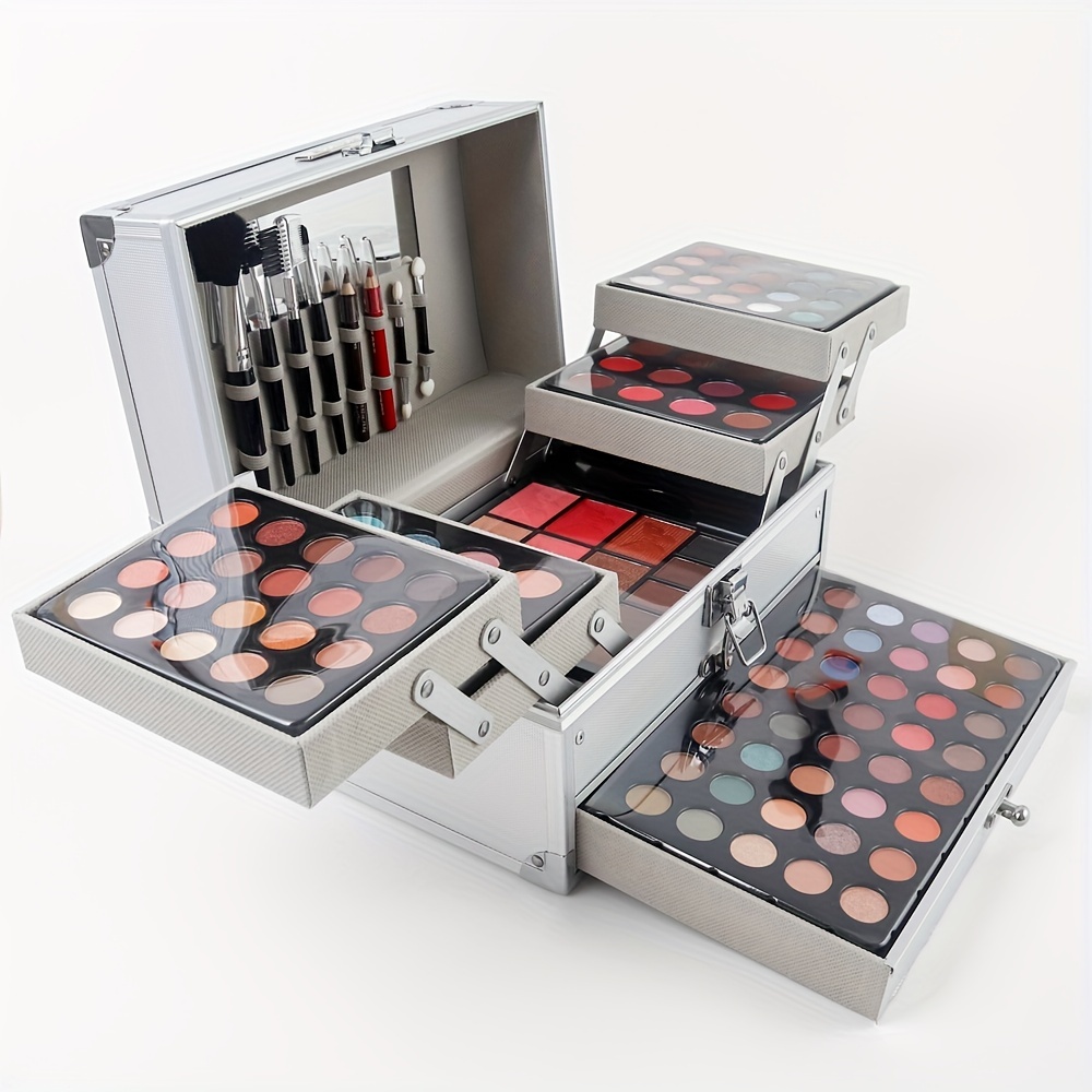 

Full Range All-in-one Makeup Kit With Brush Tools - Includes Eyeshadow, Highlight, Blush, Lipstick, And Eyeliner - Perfect For On-the-go Beauty, Ideal Gift For Mother's Day Makeup Set