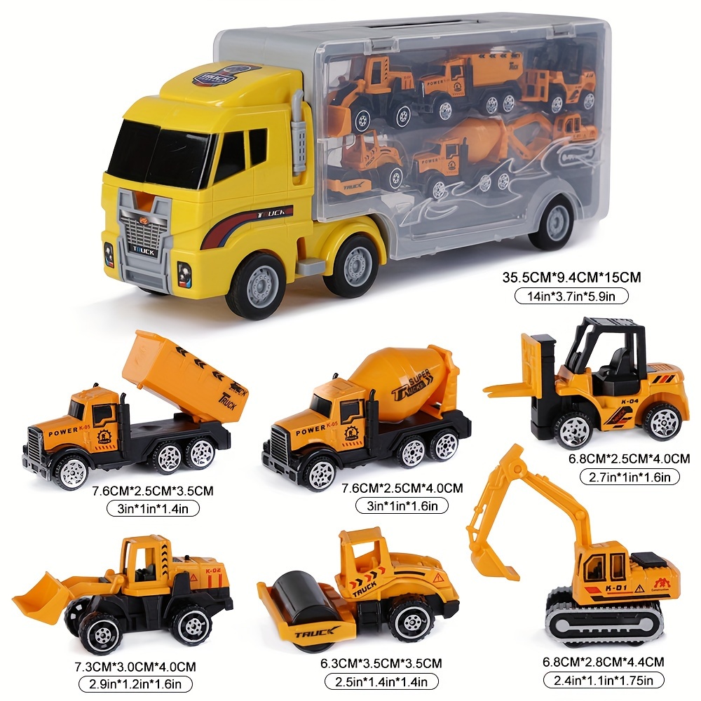 iHaHa Juguetes de construcción para niños de 1, 2, 3, 4, 5, 6 años,  camiones transportadores 5 en 1, juguetes para niños pequeños y niñas,  cumpleaños