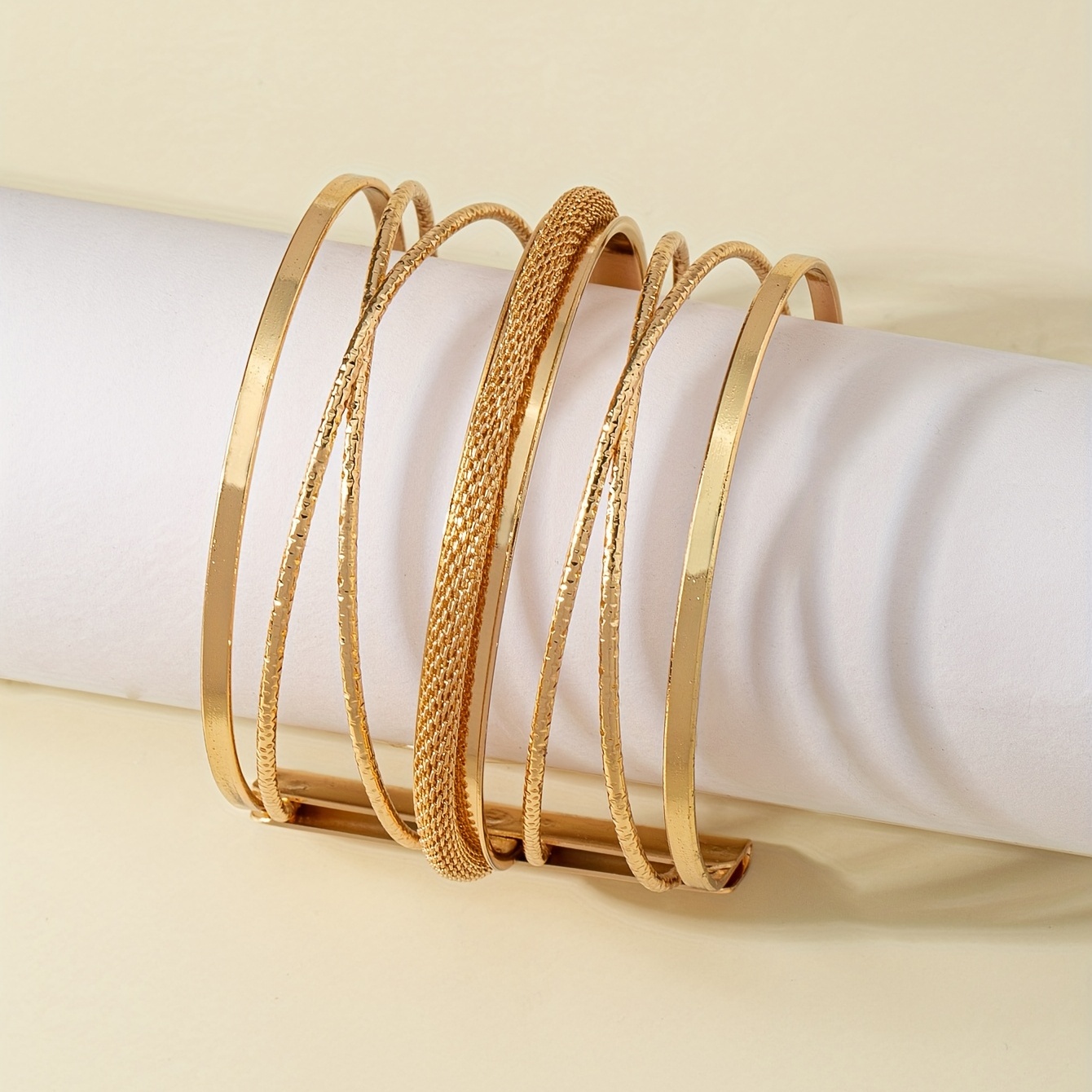 Charming Minimalist Metal Geometric Open Cuff Bracelet