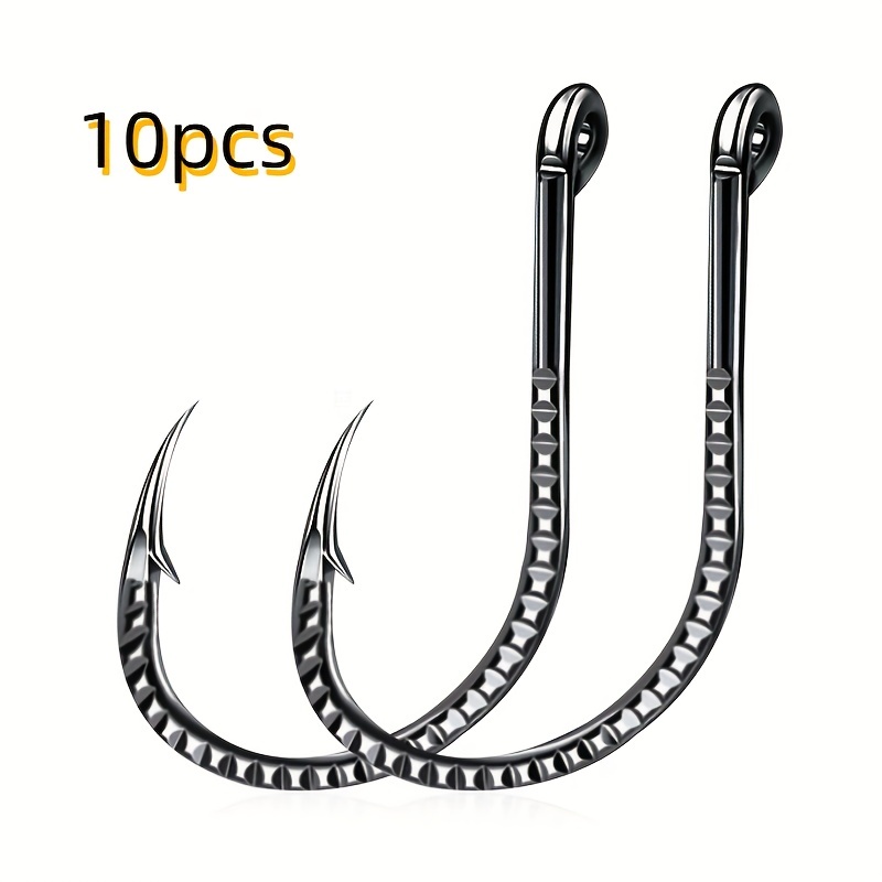 Premium Carbon Steel Barbed Fishing Hooks Strong Durable - Temu