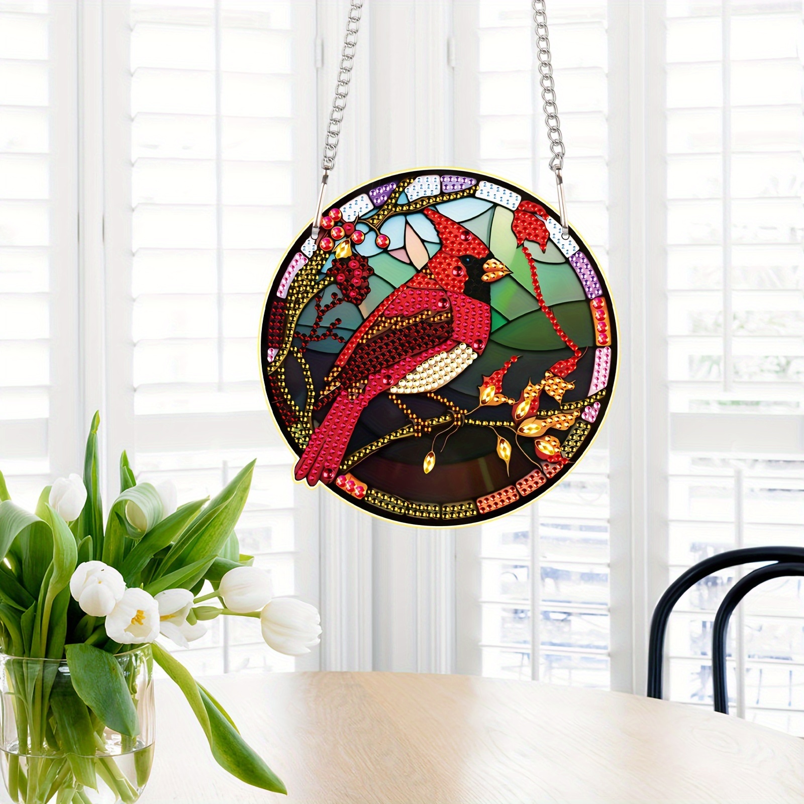 Cardinal Diamond Painting Hanging Decorations Three - Temu