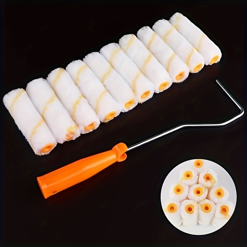 Small Paint Roller Kit With 10 (about ) Covers Long Roller - Temu