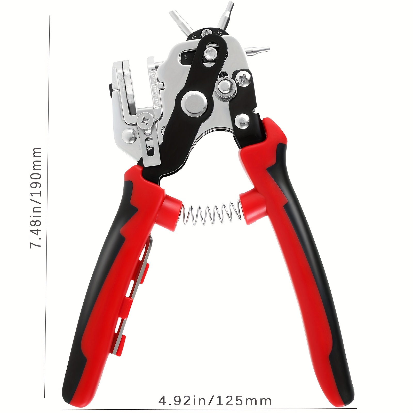 Revolving Leather Hole Punch Plier 6 Sizes Perforator Tool for Belt Paper  Home