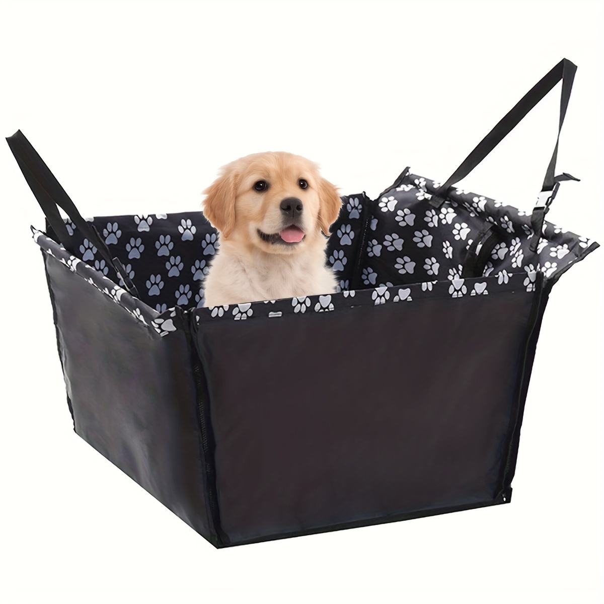 Femuar Funda de asiento de coche para perro, impermeable, antideslizante,  para asiento trasero con bolsillos de almacenamiento, ventana visual de