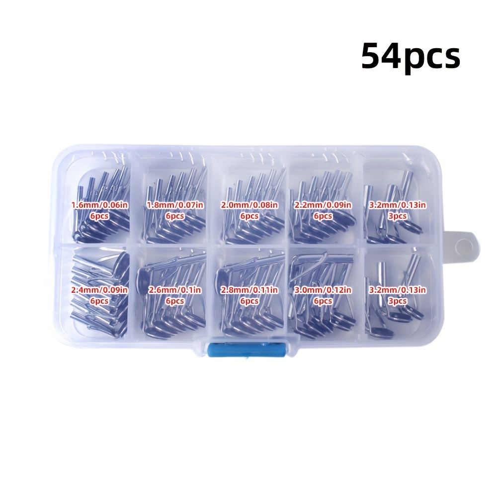 54pcs/box Durable Stainless Steel Fishing Rod Guides for Smooth Casting and  Accurate Line Placement