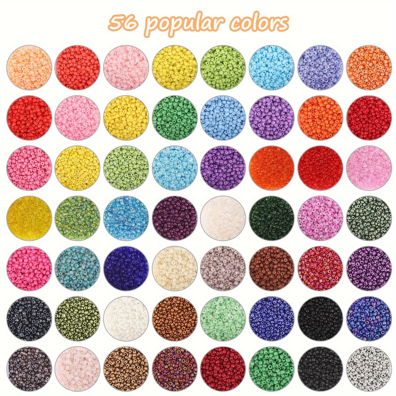 56 Colors Small Glass Seed Beads Letter Beads For Jewelry - Temu