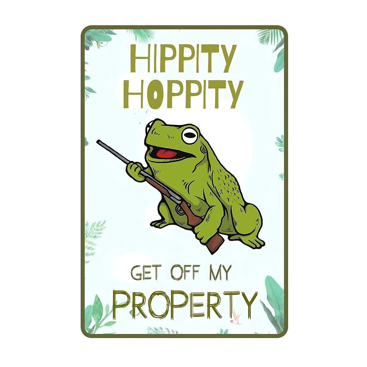 1pc Frog Hippity Hoppity Get Off My Property Retro Vintage Metal Tin  Aluminum Sign Poster With