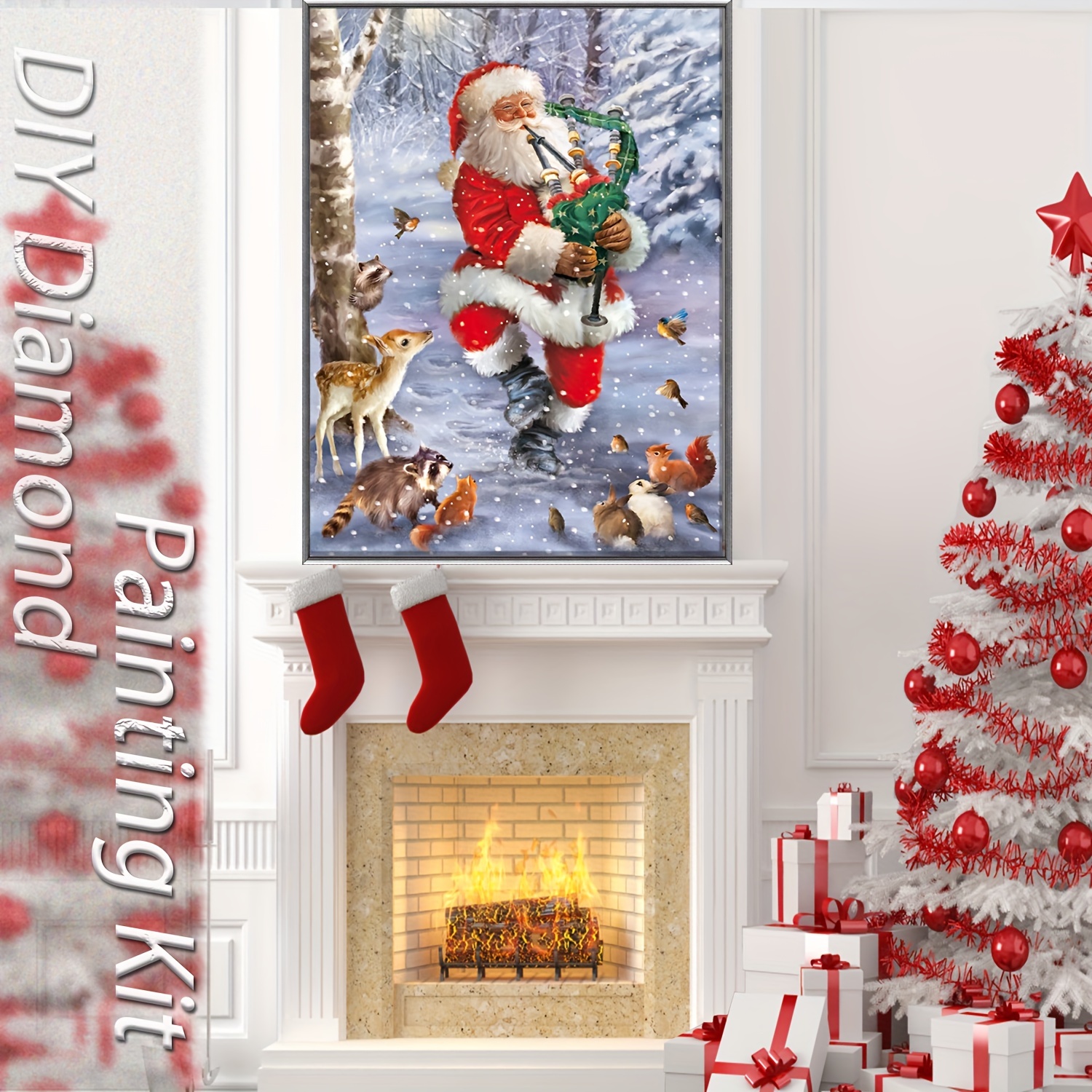 Christmas Diamond Painting Kits for Adults, (Santa Claus 12x16Inch