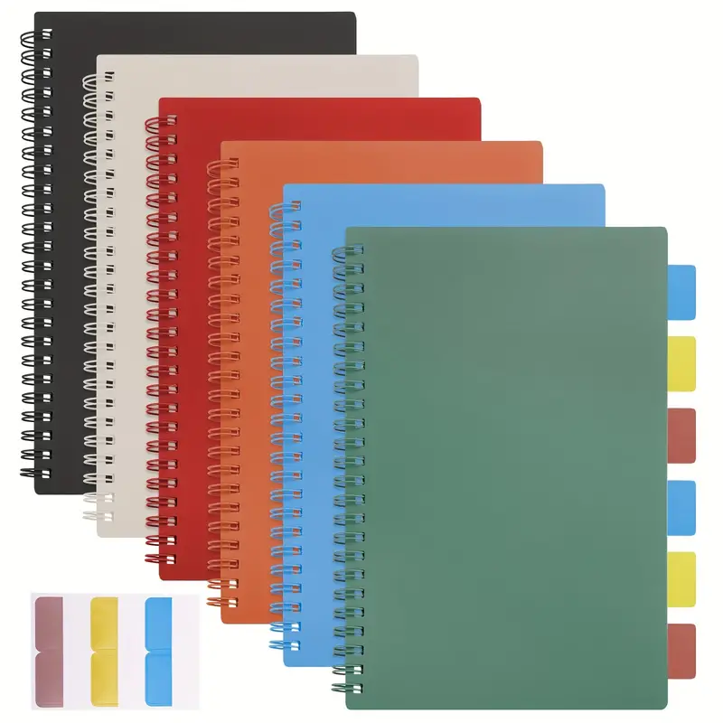 1 Unidade, Caderno Espiral Colorido Morandi Retrô, Tema Universitário, 80  Folhas, Caderno De Trabalho Com Etiquetas