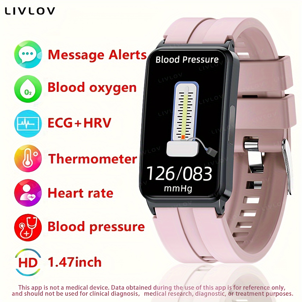 Ecg Blood Sugar Smart Watch With Hrv/ Blood Glucose/ Heart - Temu