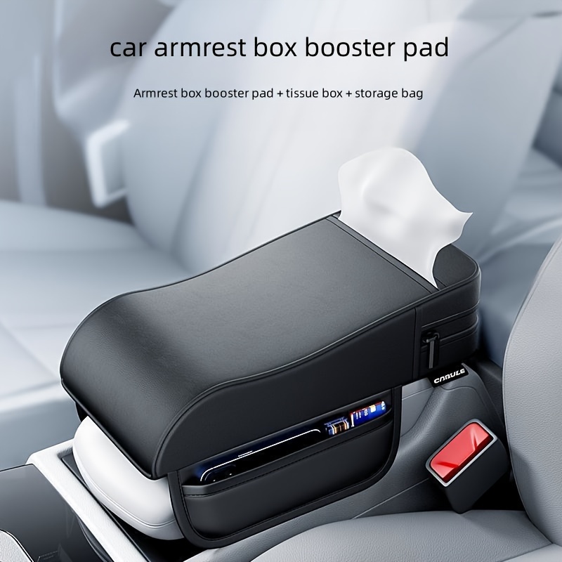 Car Armrest Box Protective Cover Armrest Booster Pad with Tissue