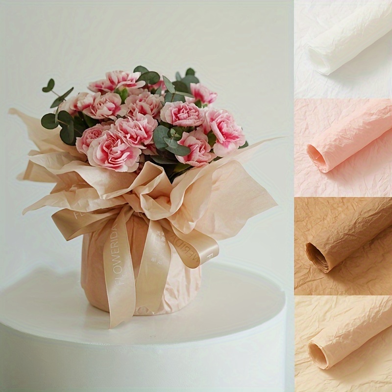 Gift Bouquet Paper Snow Pear Lining Solid Color Paper Copy - Temu
