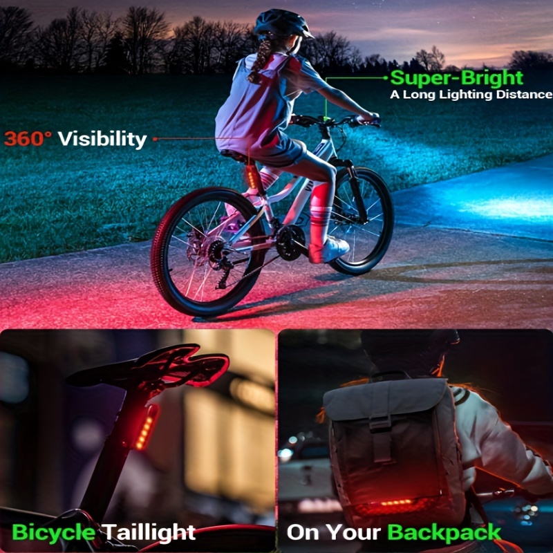 Luz de bicicleta recargable por USB, luces de bicicleta de 4000 lúmenes  delanteras y traseras, faro LED brillante para bicicleta y luz trasera con