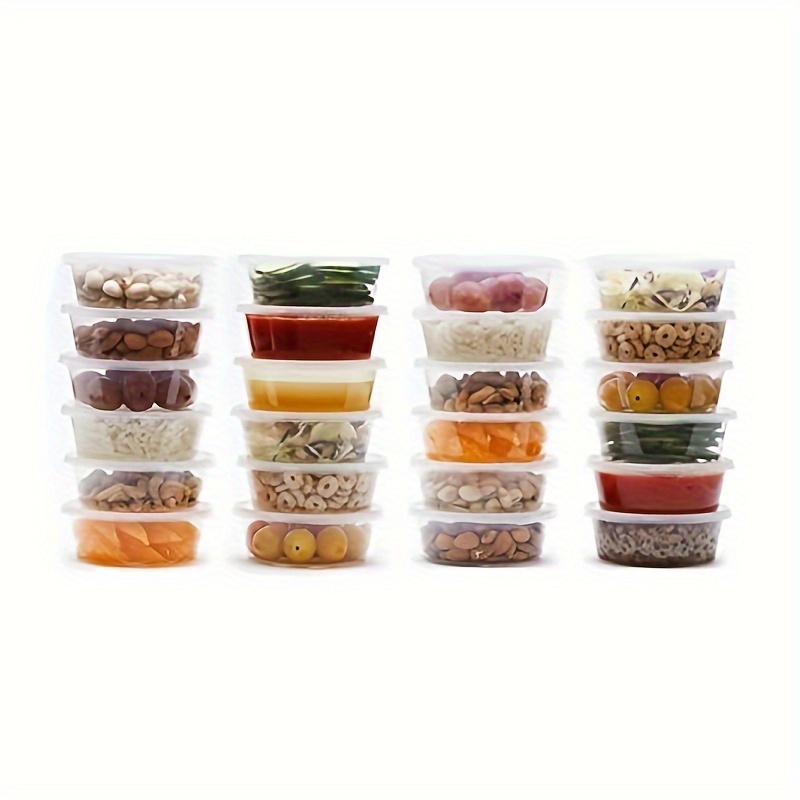 5oz Disposable Leak Proof Plastic Condiment Containers with Hinged
