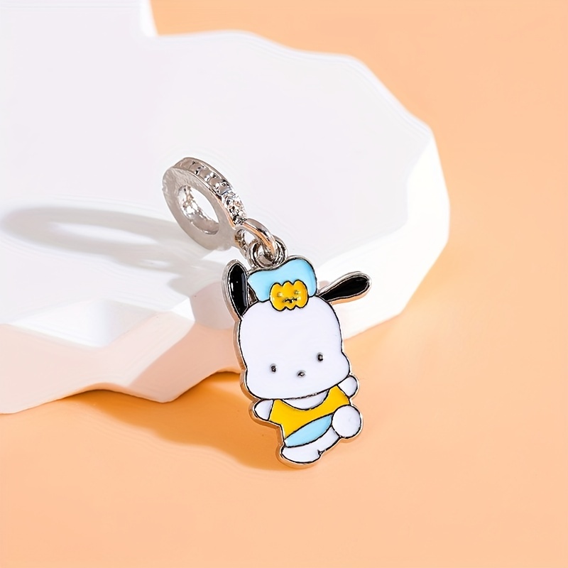 1 Piece/5 Pieces Hello Kitty Melody Cinnamoroll Pom Pom Purin Pochacco DIY Cartoon Anime Alloy Pendant for Making Bracelets, Beaded Bracelets